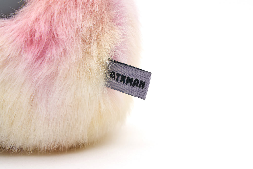 CATXMAN FURRY BALL SHAPE PLUSH KEYCHAIN (PINK MULTI)
