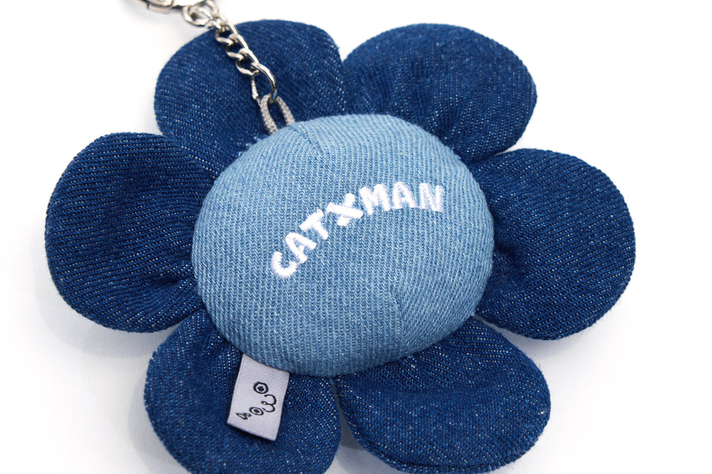 CATXMAN DENIM FLOWER KEY RING