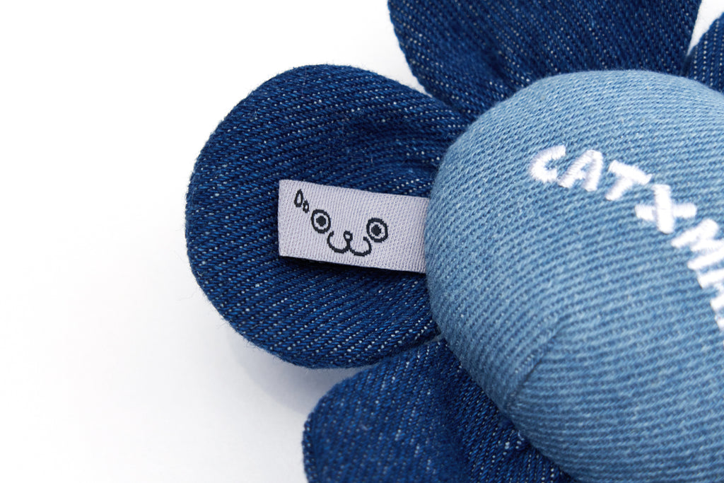CATXMAN DENIM FLOWER KEY RING