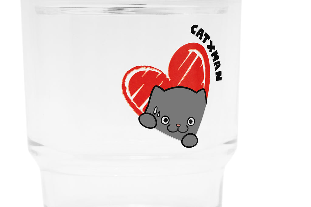 CATXMAN GLASS DRINK CONTAINER